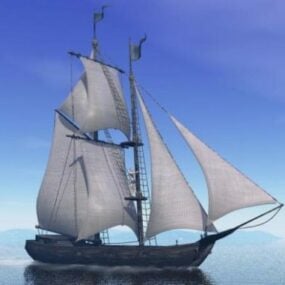 דגם תלת מימד של ספינת מפרש Renaissance Age