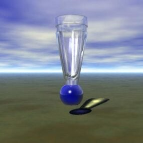 Vaso de vidro com suporte de esfera modelo 3d