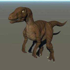 Dinosaur Velociraptor With Skin Texture 3d model