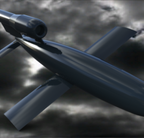 Modello 3d supersonico dell'aereo bombardiere futuristico