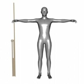 基本的な人間のキャラクターのロープタイト3Dモデル