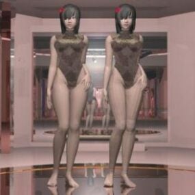Catsuit Fashion With Female Character 3d model