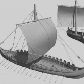 Modelo 3d do barco viking