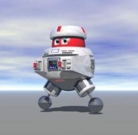 Sphere Futuristic Robot With Leg 3d model