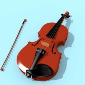 Strumento per violino con accessori modello 3d
