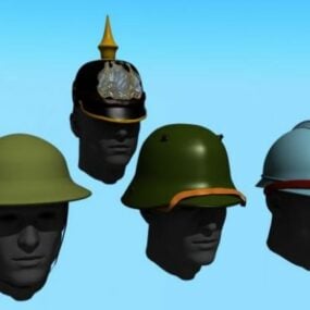 1д модель коллекции шлемов времен Первой мировой войны
