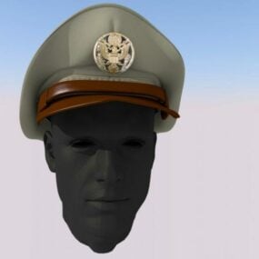 飞行员帽子与人头 3d模型