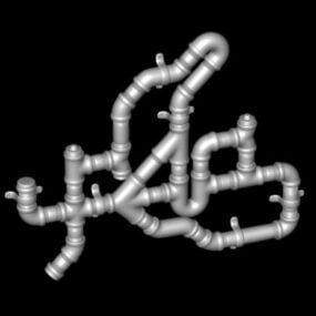 3D-Modell der industriellen Stahlkanalwanne