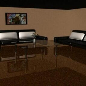 3д модель зала ожидания с диваном