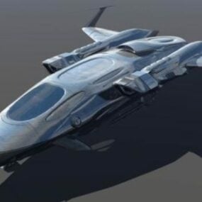 Movie Futuristic Spaceship Cartoon Style 3d model