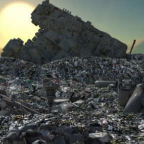 Modello 3d del paesaggio dei rifiuti