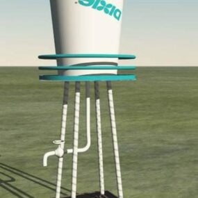 Pequena torre de água para vila modelo 3d
