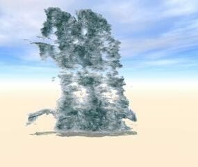 مدل سه بعدی چشم انداز کوه آبشار