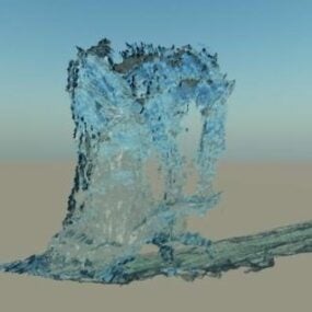 Realistische waterval Objenz. 3D-model