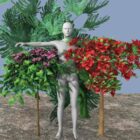 植物と庭の人間の彫刻