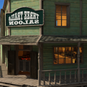 3D model budovy West Saloon Shop House
