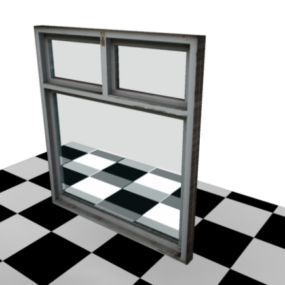 灰色のアルミニウム窓枠 3D モデル