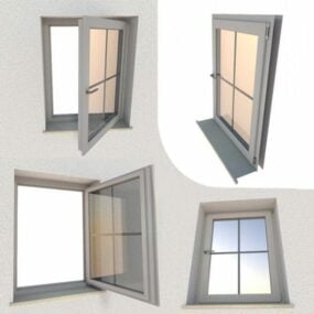 Modelo 3d do componente de construção de janela aberta