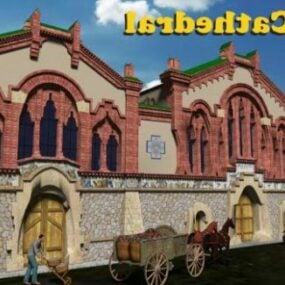 3D-Modell des antiken Gebäudes der Weinkathedrale