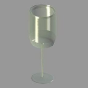 Champagne Glass And Wine Bottle 3d model