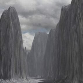 Alien World Fantasy Mountain 3D-malli