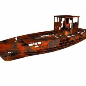 3D-Modell eines zerstörten Bootes