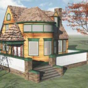 Maison de villa vintage de campagne modèle 3D