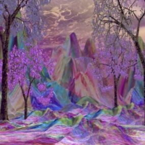 Pink Tree Abstract Landscape 3d model