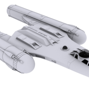 Star Wars Tie Interceptor Futuristic Spacecraft 3d model
