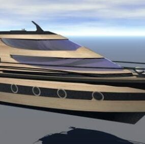 Modernes Yacht-Luxusschiff-3D-Modell