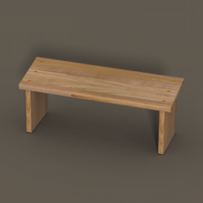 Curved Bench Outdoor Furniture 3d model