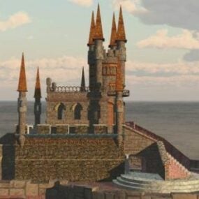 Steen Middeleeuws Castle 3D-model