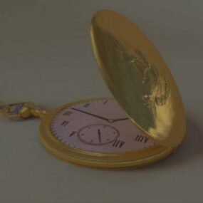 Reloj de bolsillo dorado vintage modelo 3d