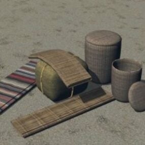 Desert Tent With Accessories 3d model