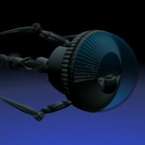 3d-модель космічного корабля футуристичної жука-скаута з штучним інтелектом