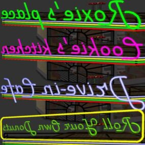 Decorazione del testo con caratteri speciali dell'alfabeto Modello 3d