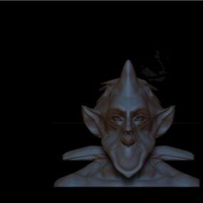 Modello 3d del personaggio del mostro testa aliena