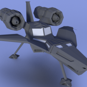 Modello 3d futuristico dell'aereo a reazione