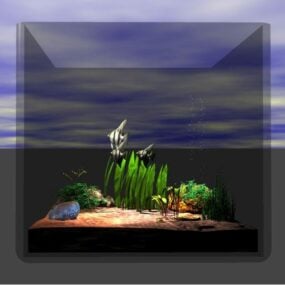 Aquarium With Terrain Under Water 3d model