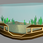 Aquarium avec terrain sous l'eau