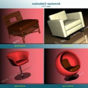 Sesselkollektion Möbel 3D-Modell