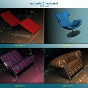 Wohnzimmer-Sessel-Kollektion 3D-Modell