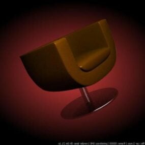 Carved Chair With Round Table Furniture 3d model