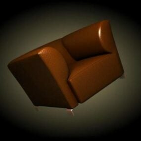 Single Coffee Chair With Wooden Legs 3d model