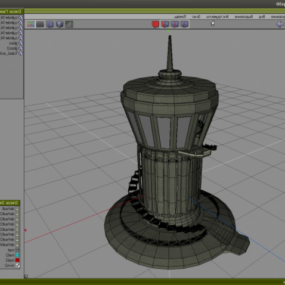 Model 3D stacji Scifi Tower