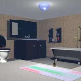 Badezimmer mit Sanitärmöbeln 3D-Modell