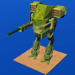 3д модель боевого робота с оружием