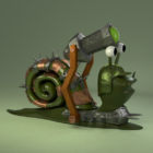 Cute Snail Robot Character