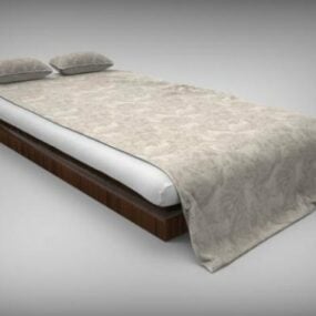 Simple Bed With Blanket 3d model