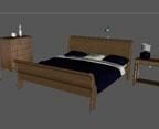 나무 침실 가구 세트 3d 모델